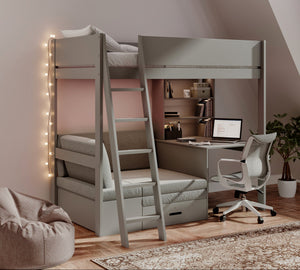 Windsor Highsleeper with Sofabed, Desk & Shelving