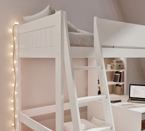 Windsor Solid Pine High Sleeper with Sofa Bed & Desk