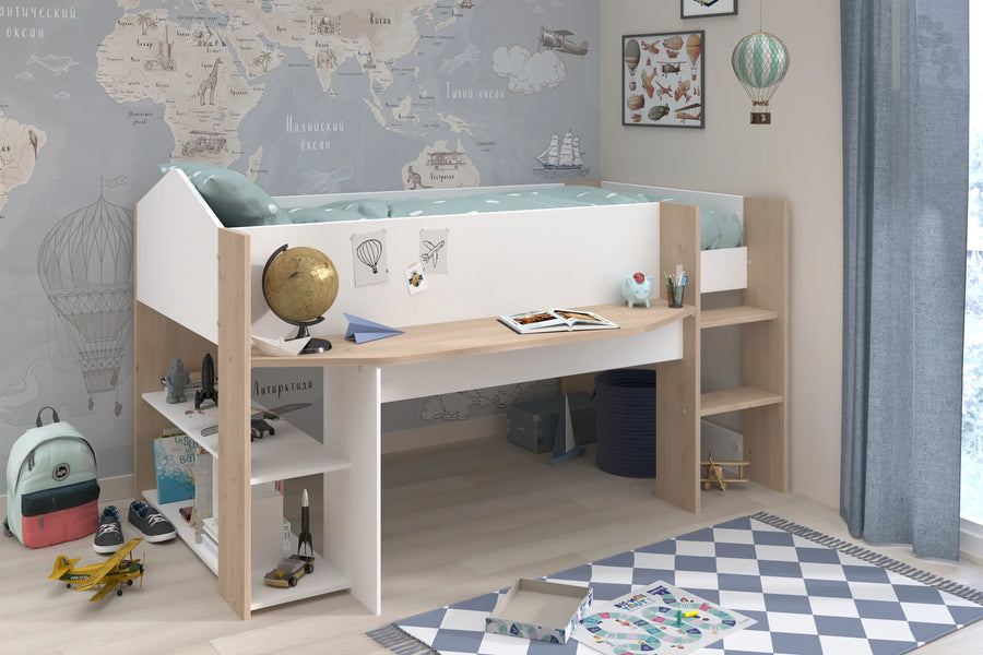 Shelter Midsleeper Bed with Desk& Storage