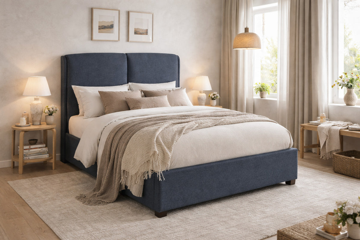 Ellisworth Upholstered Bed Frame in Dark Grey