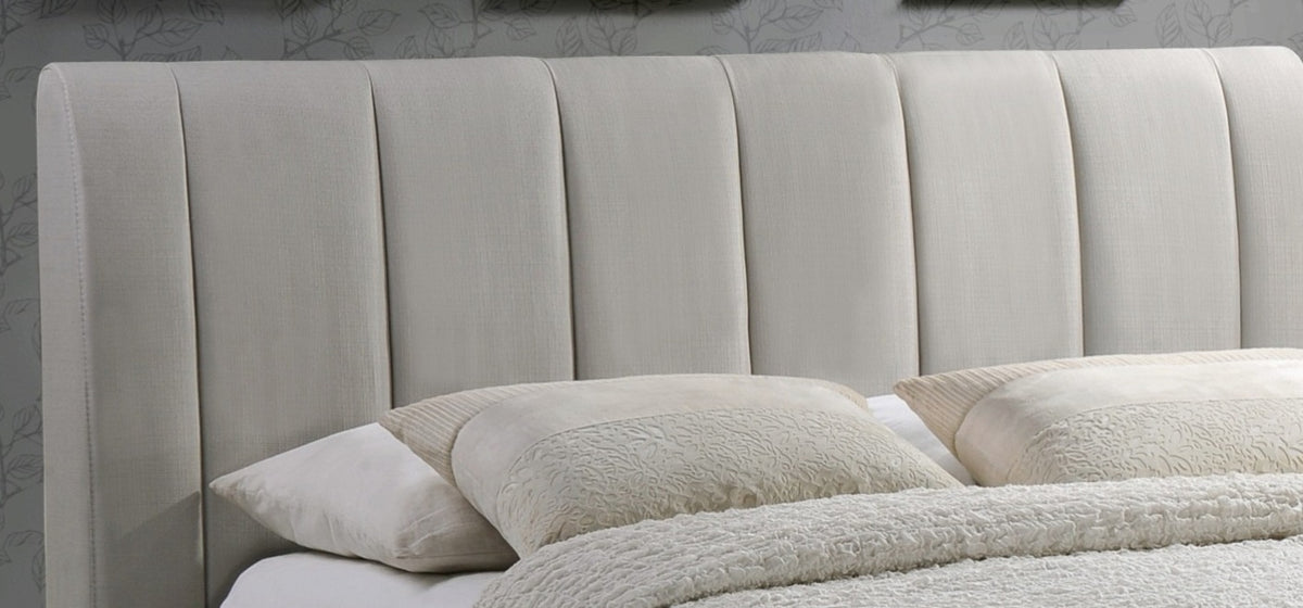 Bellamy Upholstered Bed Frame in Sand - detail