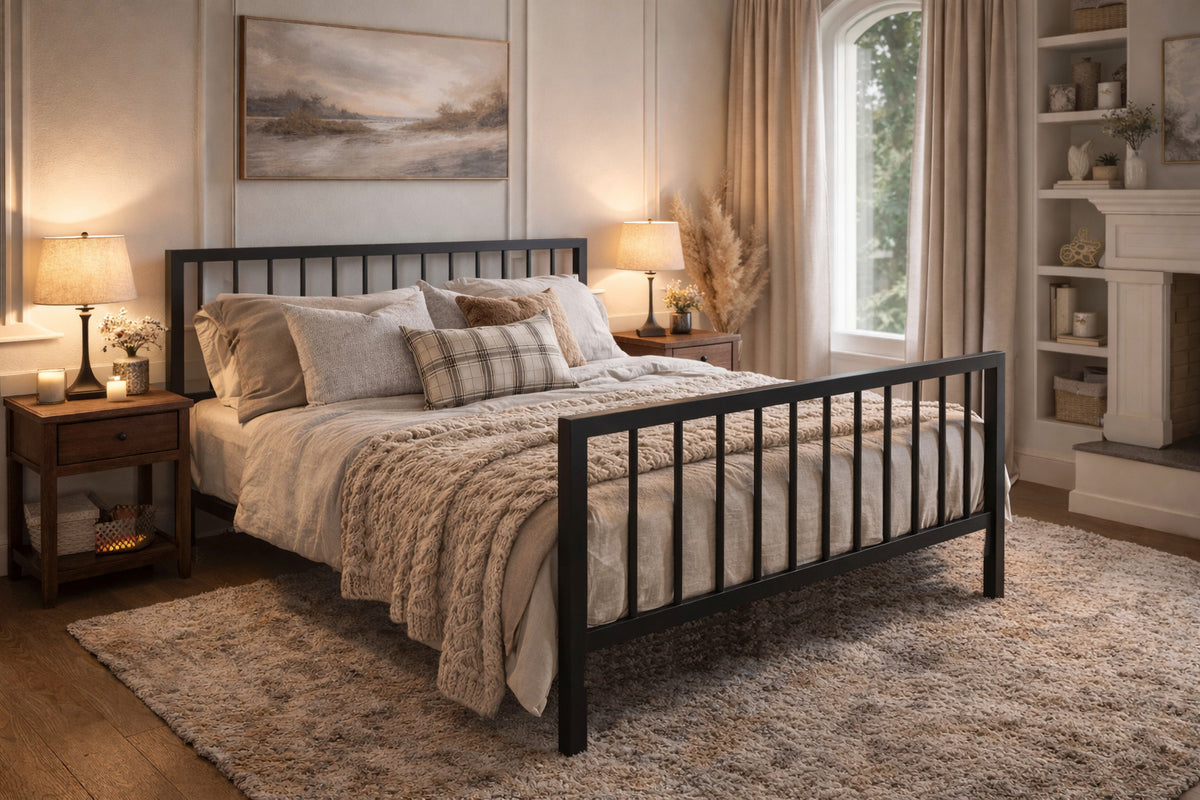 Axton Metal Bed Frame in Black