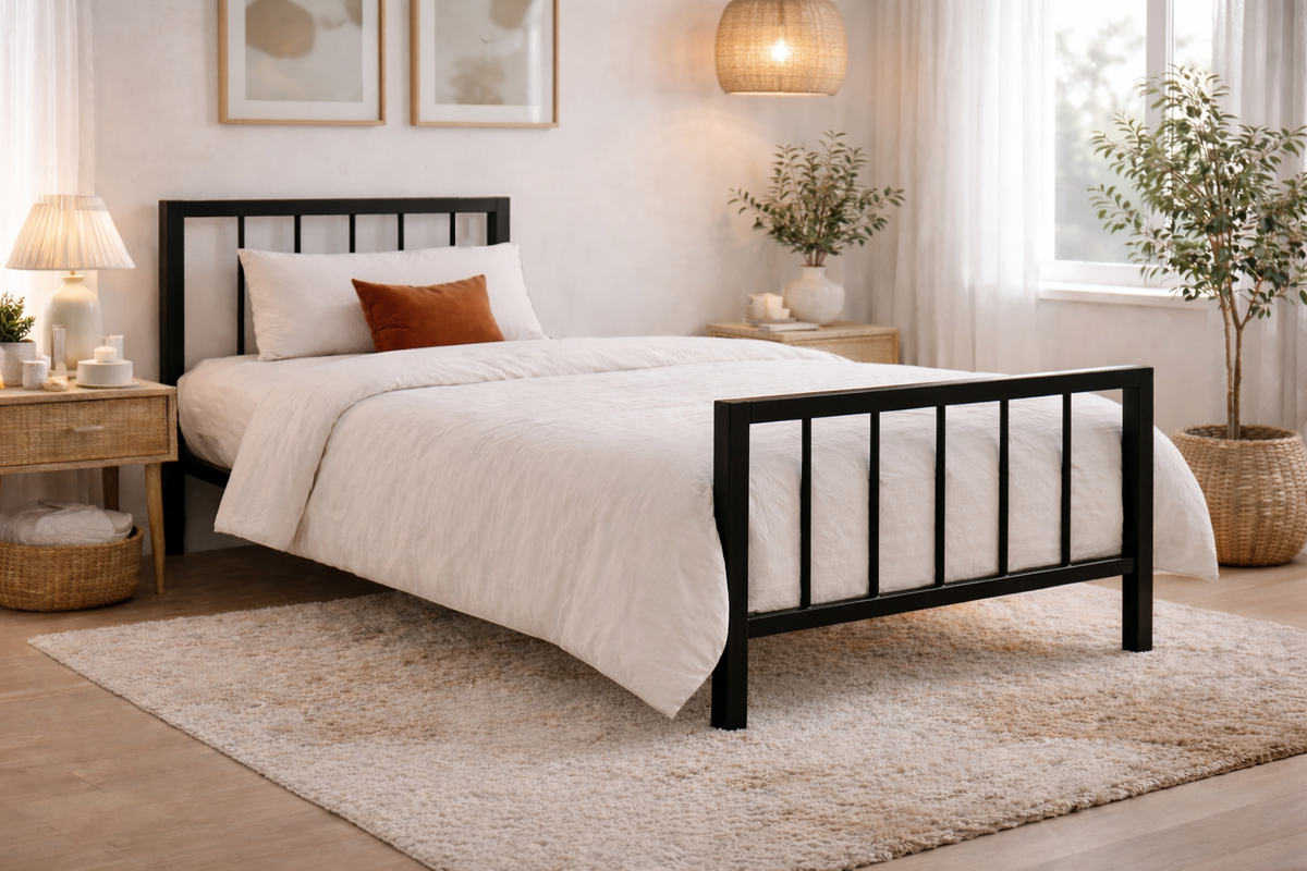 Axton Metal Bed Frame in Black - single size