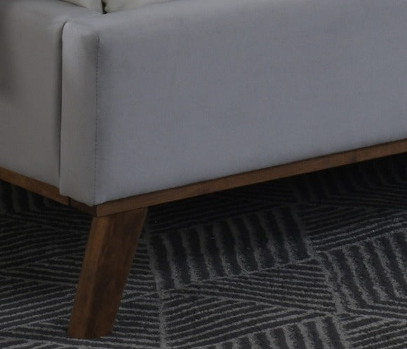 Ainsley Velvet and Wood Bed Frame - detail
