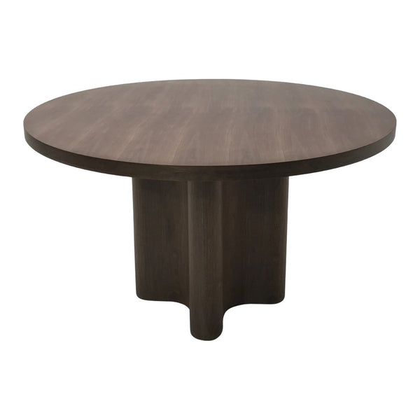 Amberley round pedestal dining table in Cool Brown