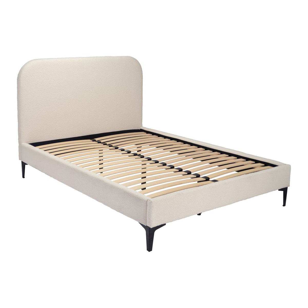 Ambleside boucle bed with curved headboard in Ivory Boucle