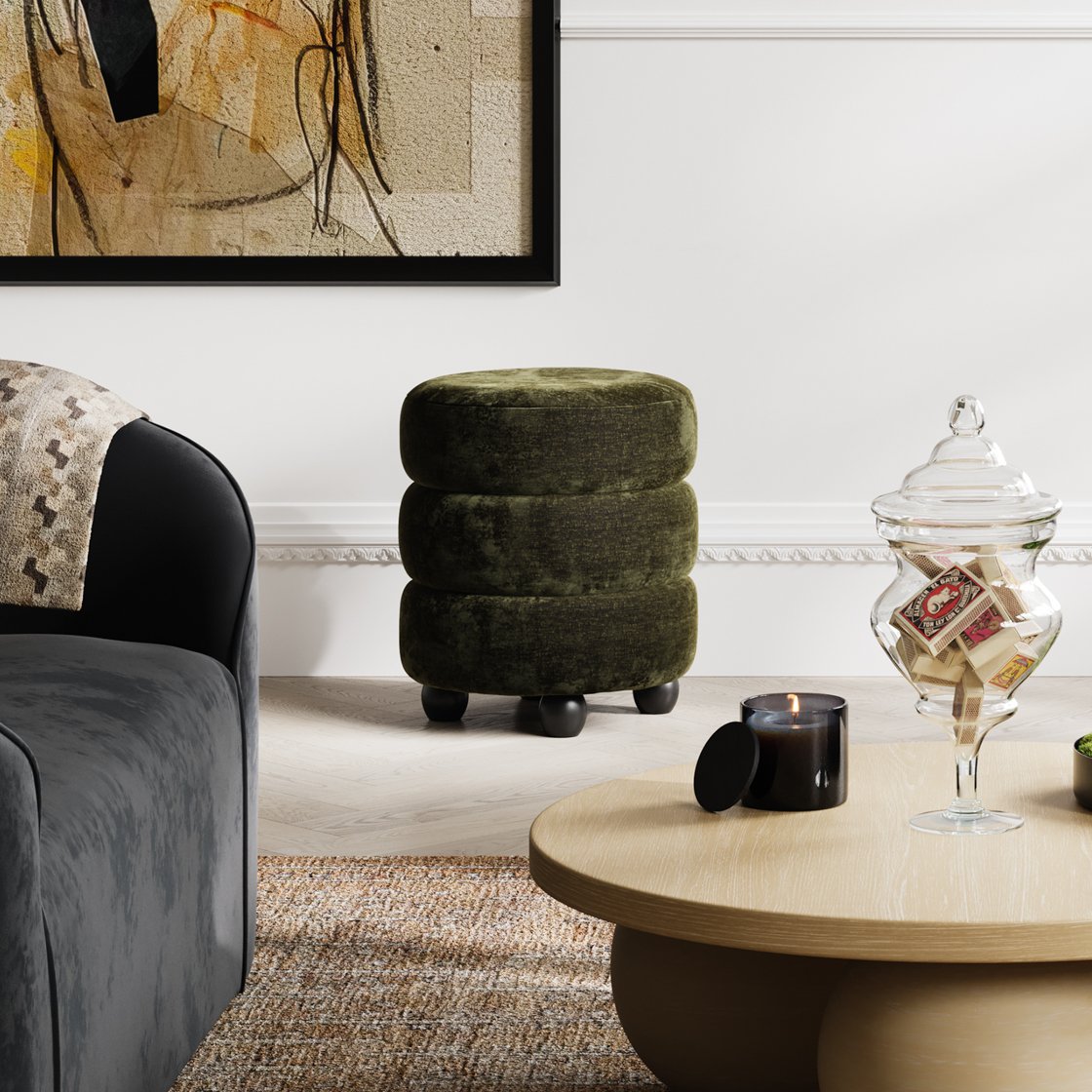 Arran upholstered pouffe