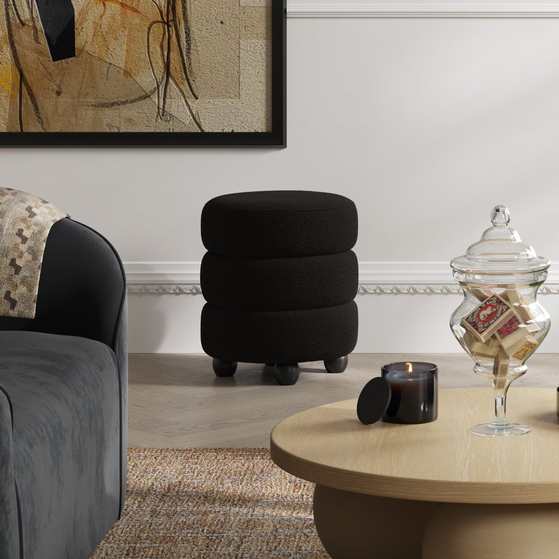 Arran upholstered pouffe