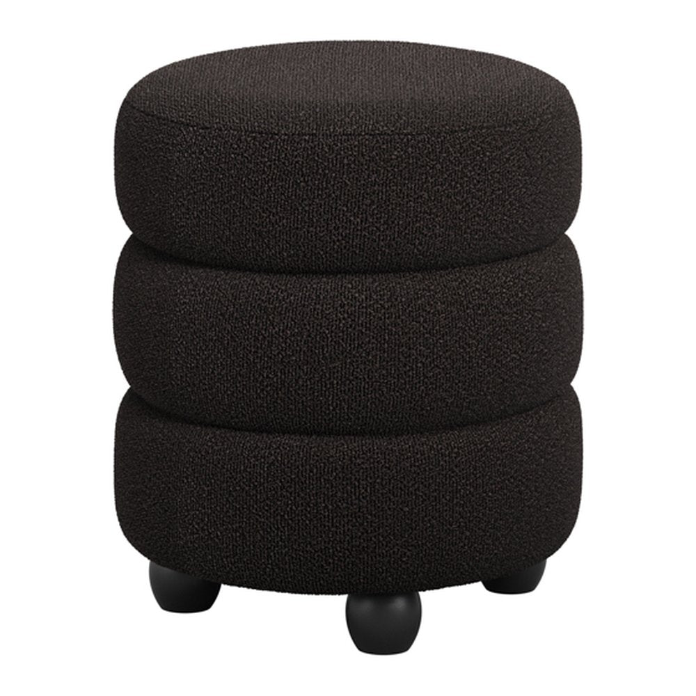 Arran upholstered pouffe in Black