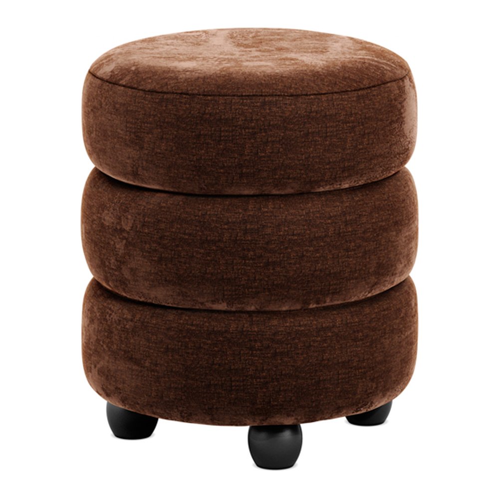 Arran upholstered pouffe in Brandy