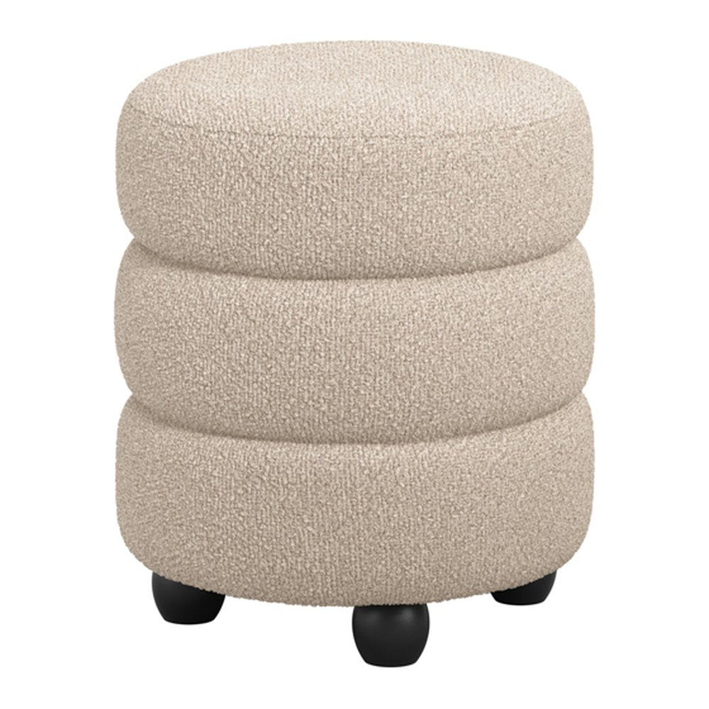 Arran upholstered pouffe in Buff