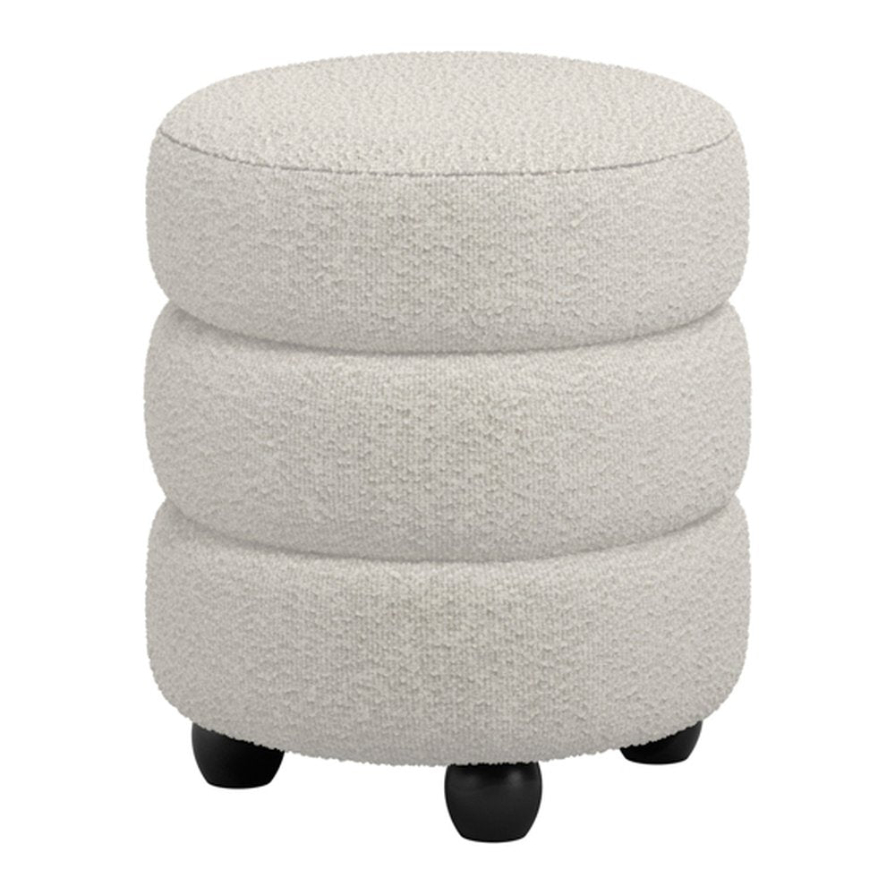 Arran upholstered pouffe in Ivory