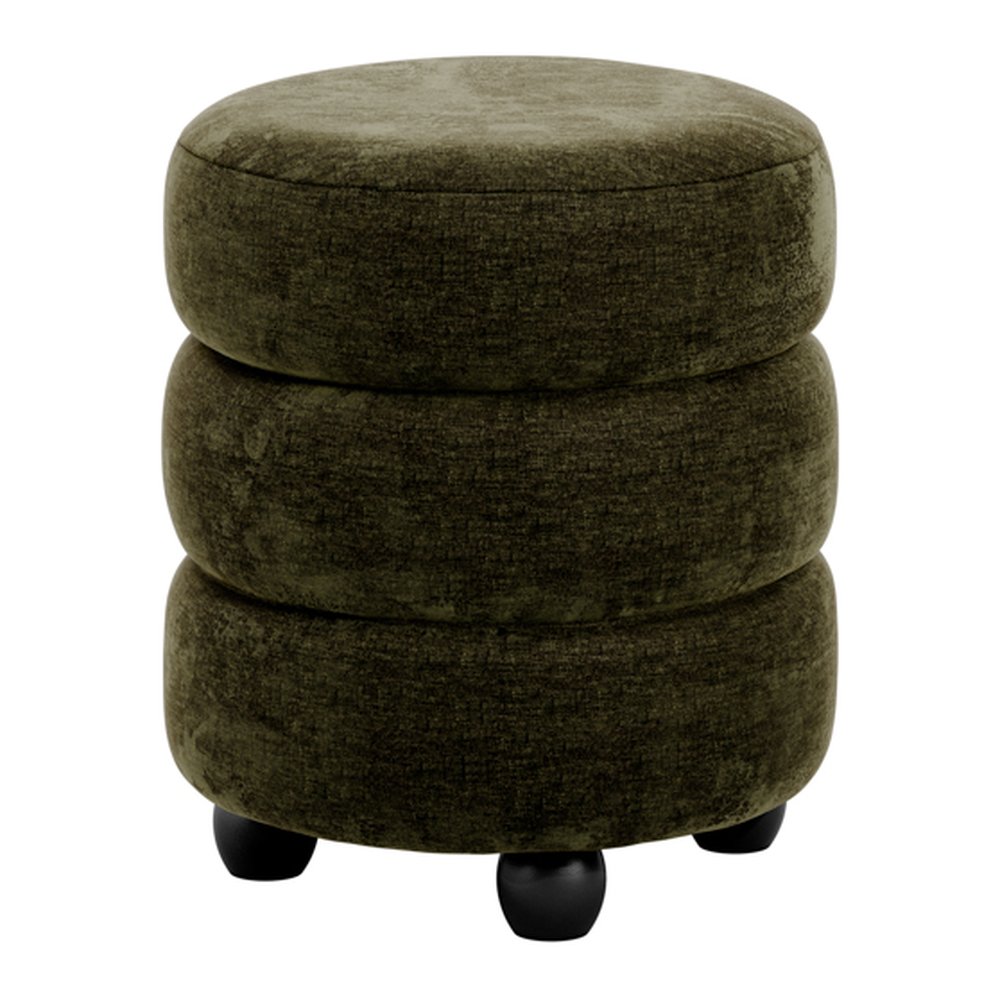 Arran upholstered pouffe in Olive