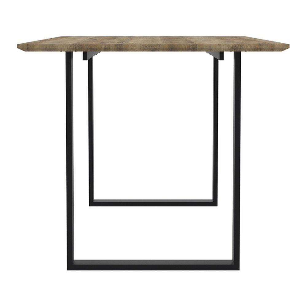 Arundel wood effect dining table with U-shaped metal legs