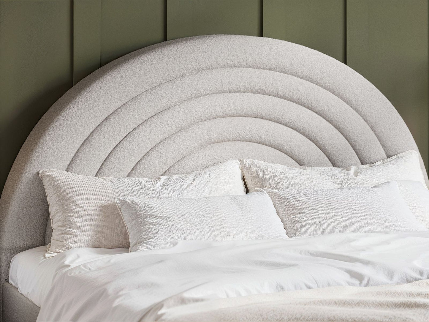 Ava Boucle Grey Fabric Double Bed