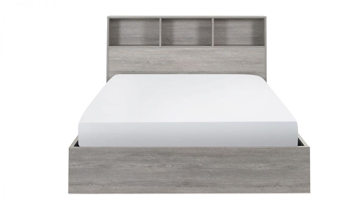 Bali Grey Oak Wooden Bookcase Ottoman Storage Bed - Millie & Jones