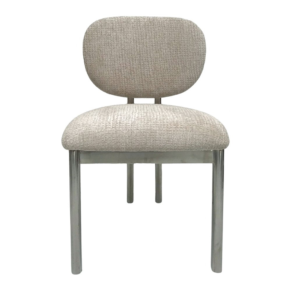 Bampton chenille dining chair with steel frame