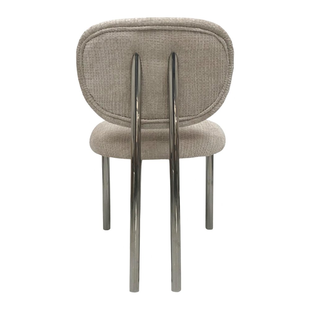 Bampton chenille dining chair with steel frame