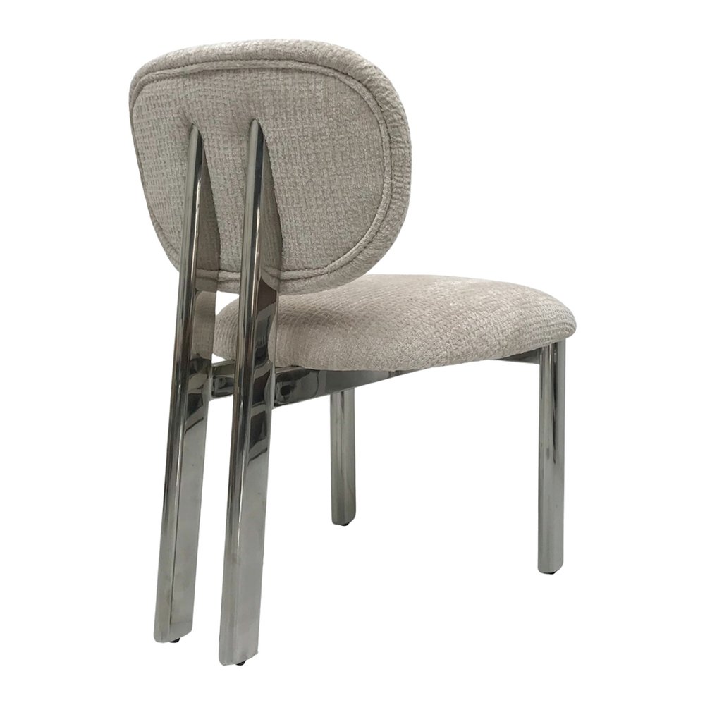 Bampton chenille dining chair with steel frame