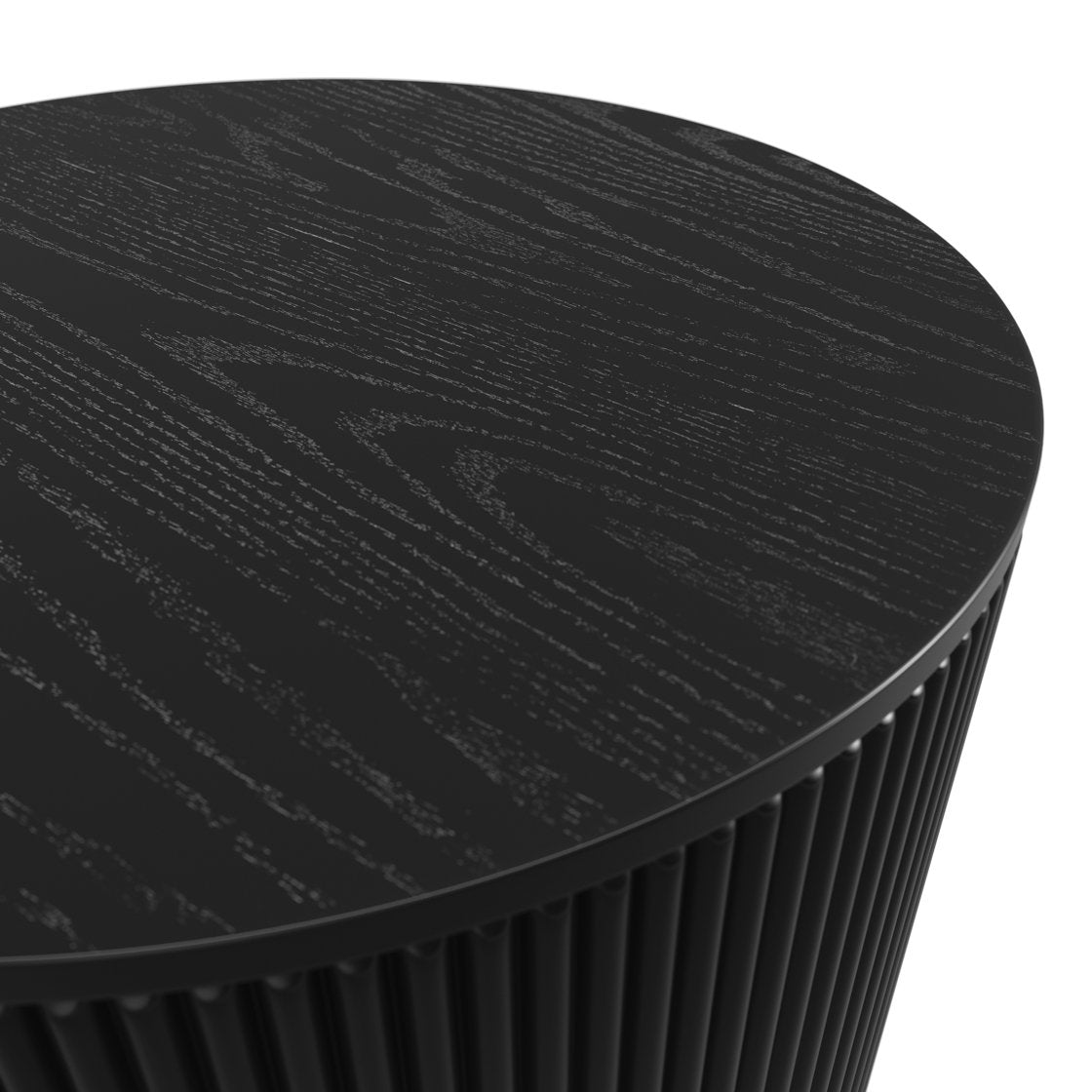 Bantham round coffee table with reeded base