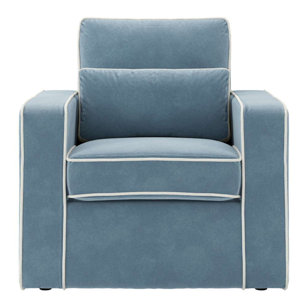 Barnsbury velvet chair with contrast piping