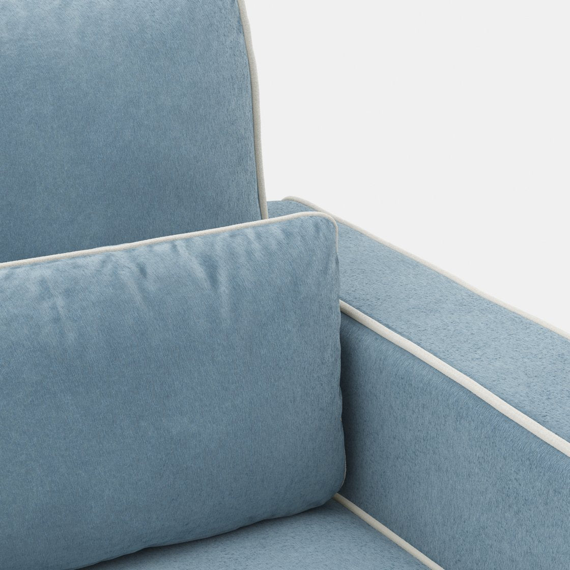 Barnsbury velvet chair with contrast piping