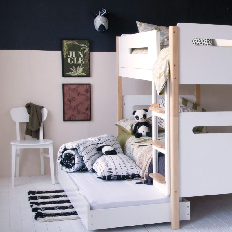 bunk bed with sleepover trundle pulled out