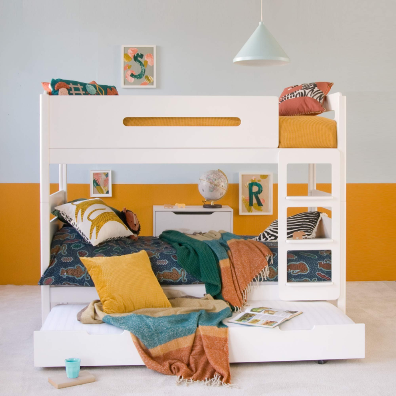bunk bed with open sleepover trundle
