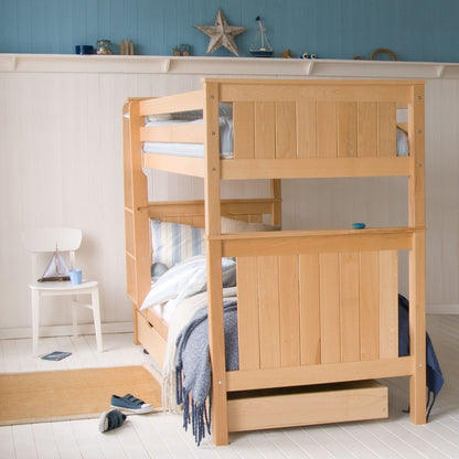 classic beech bunk beds with trundle