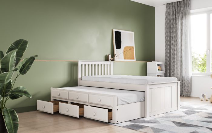Montana Captain's White Guest Bed