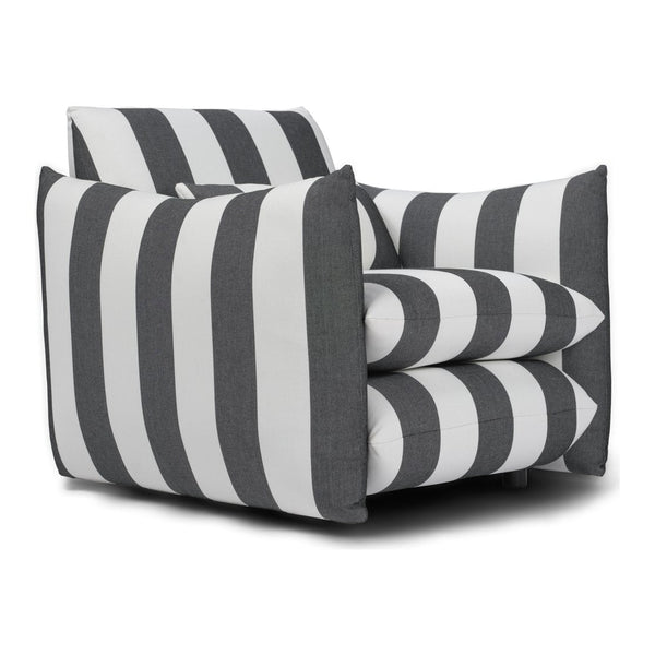 Bermondsey oversized pillow armchair in Monochrome Stripe