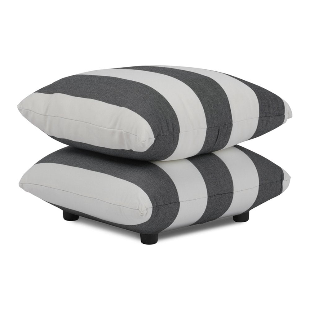 Bermondsey striped pouffe in Monochrome Stripe