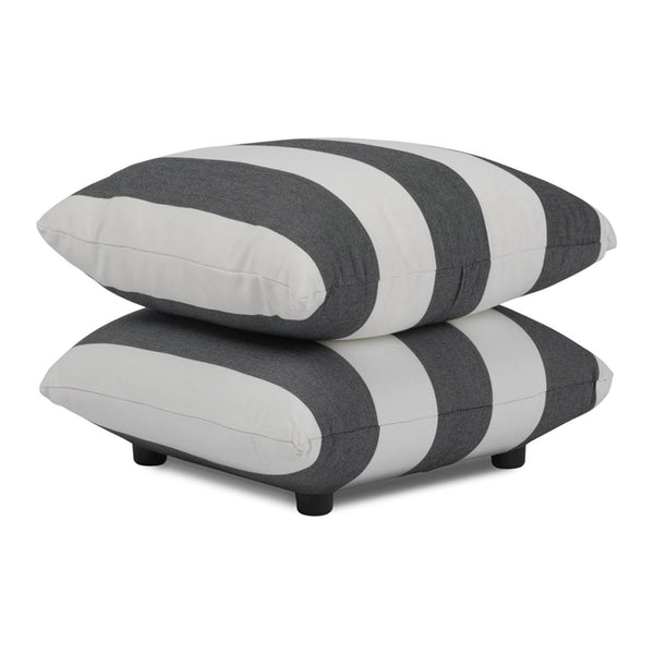 Bermondsey striped pouffe in Monochrome Stripe