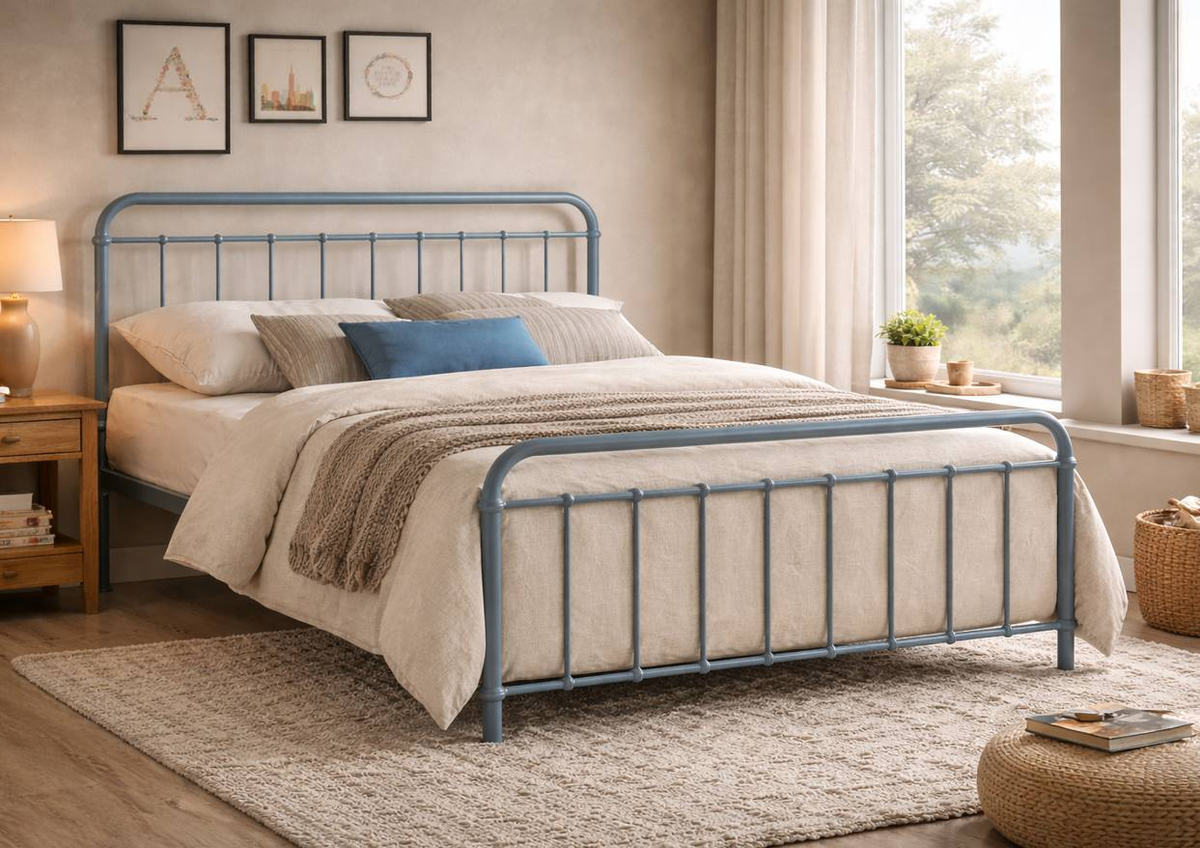 Bexley Metal Bed Frame in Grey