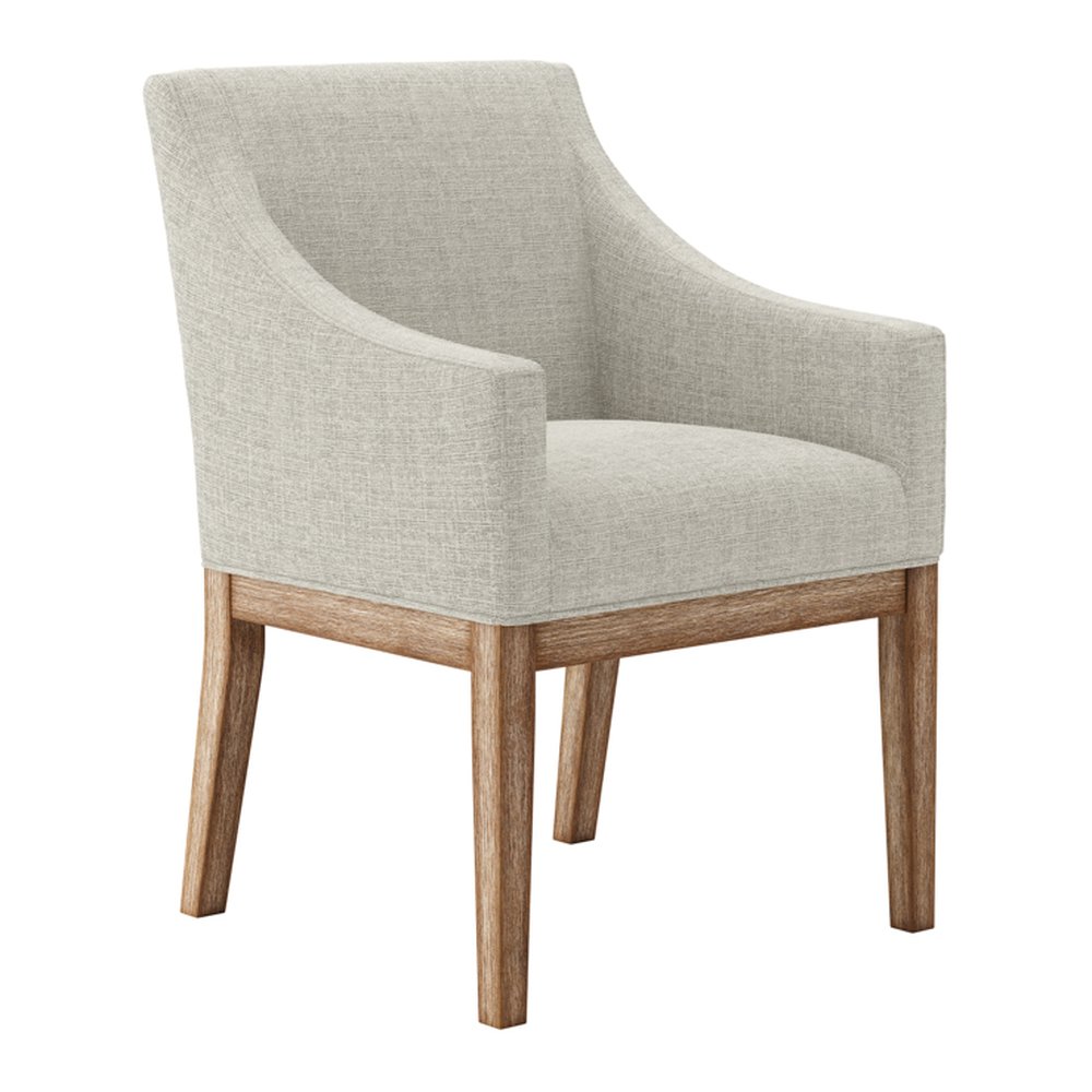 Bisley linen effect dining chair with arms in Bisque