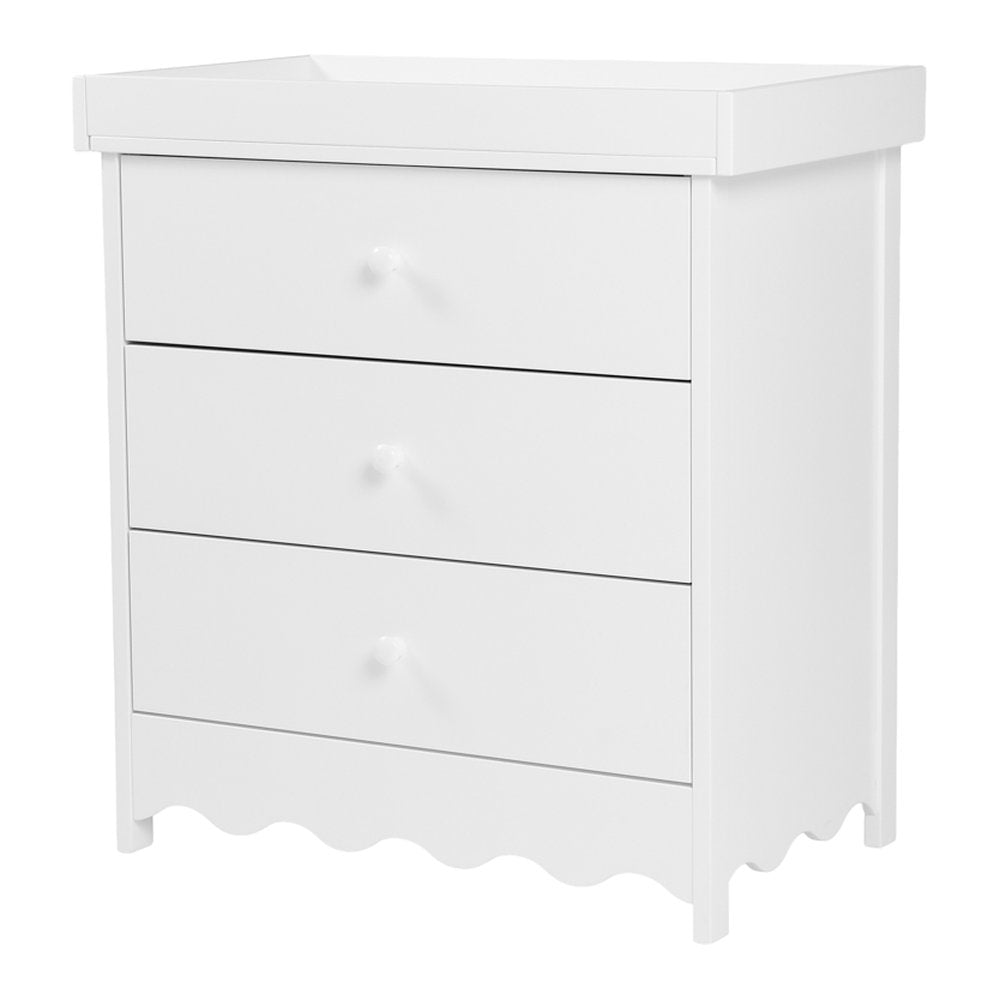 Bramble scalloped changing unit in White