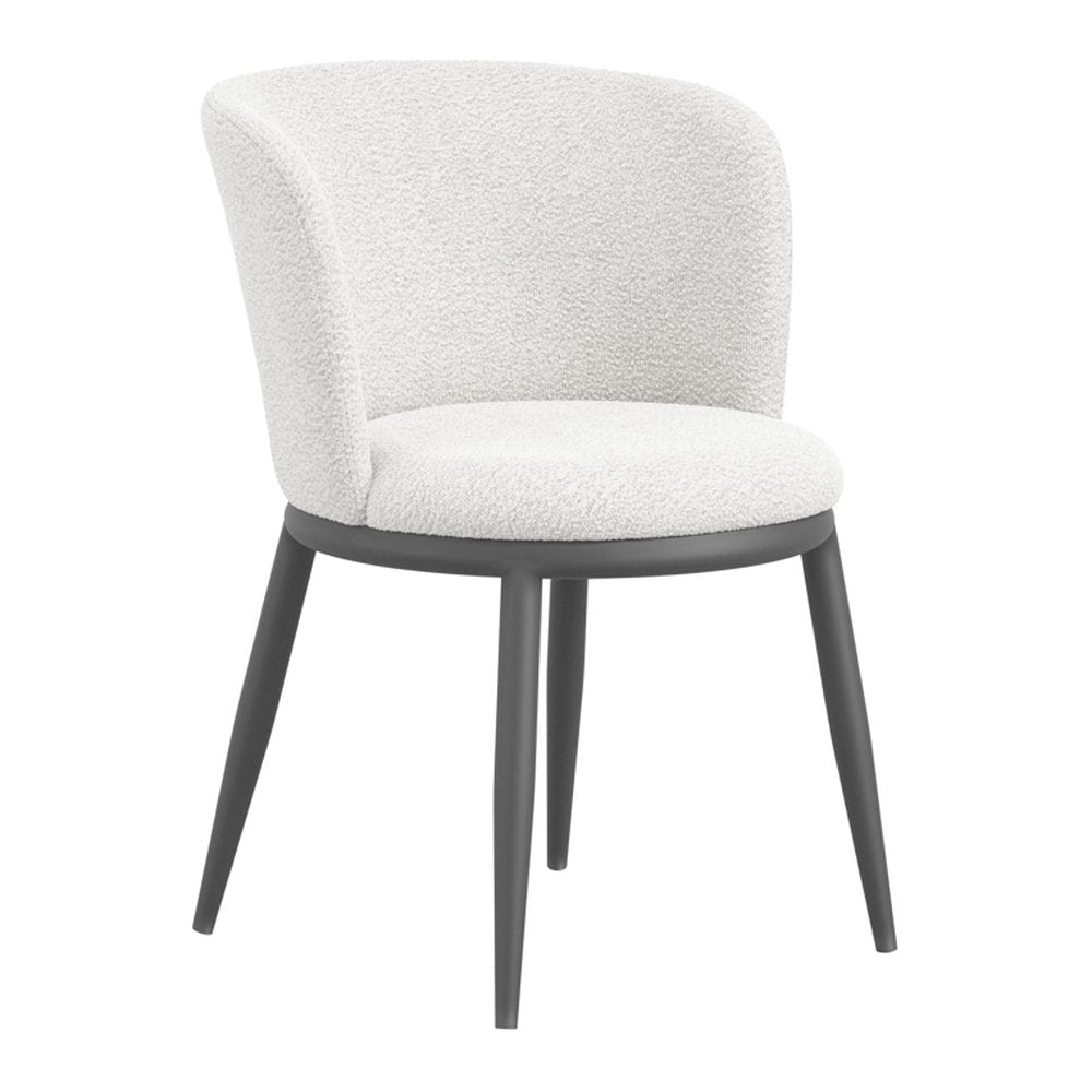 Broadway upholstered dining chairs in Ivory Boucle