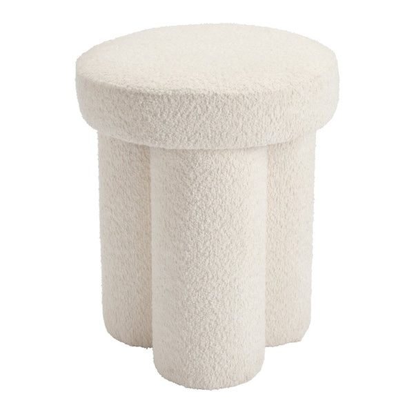 Brora boucle pillar stool in Snow