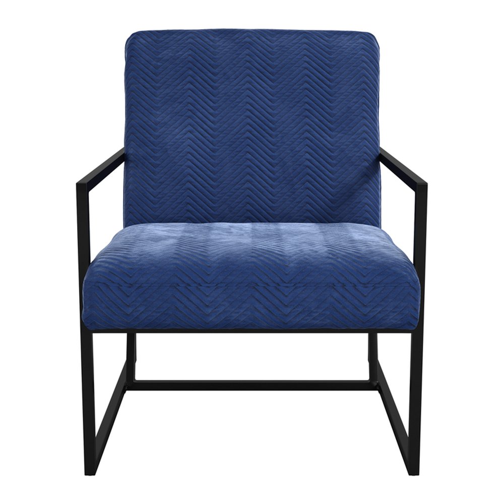 Bryanston velvet accent chair with chevron pattern