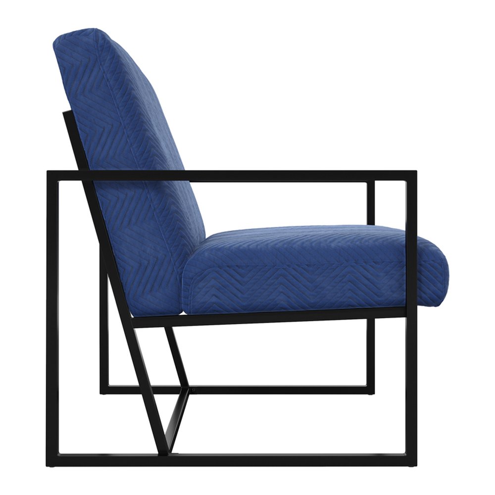 Bryanston velvet accent chair with chevron pattern