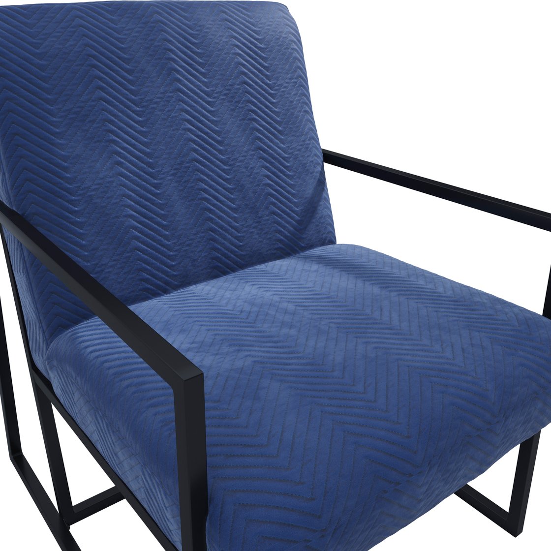 Bryanston velvet accent chair with chevron pattern