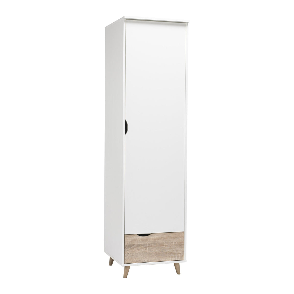 Burnham retro 1 door wardrobe in White