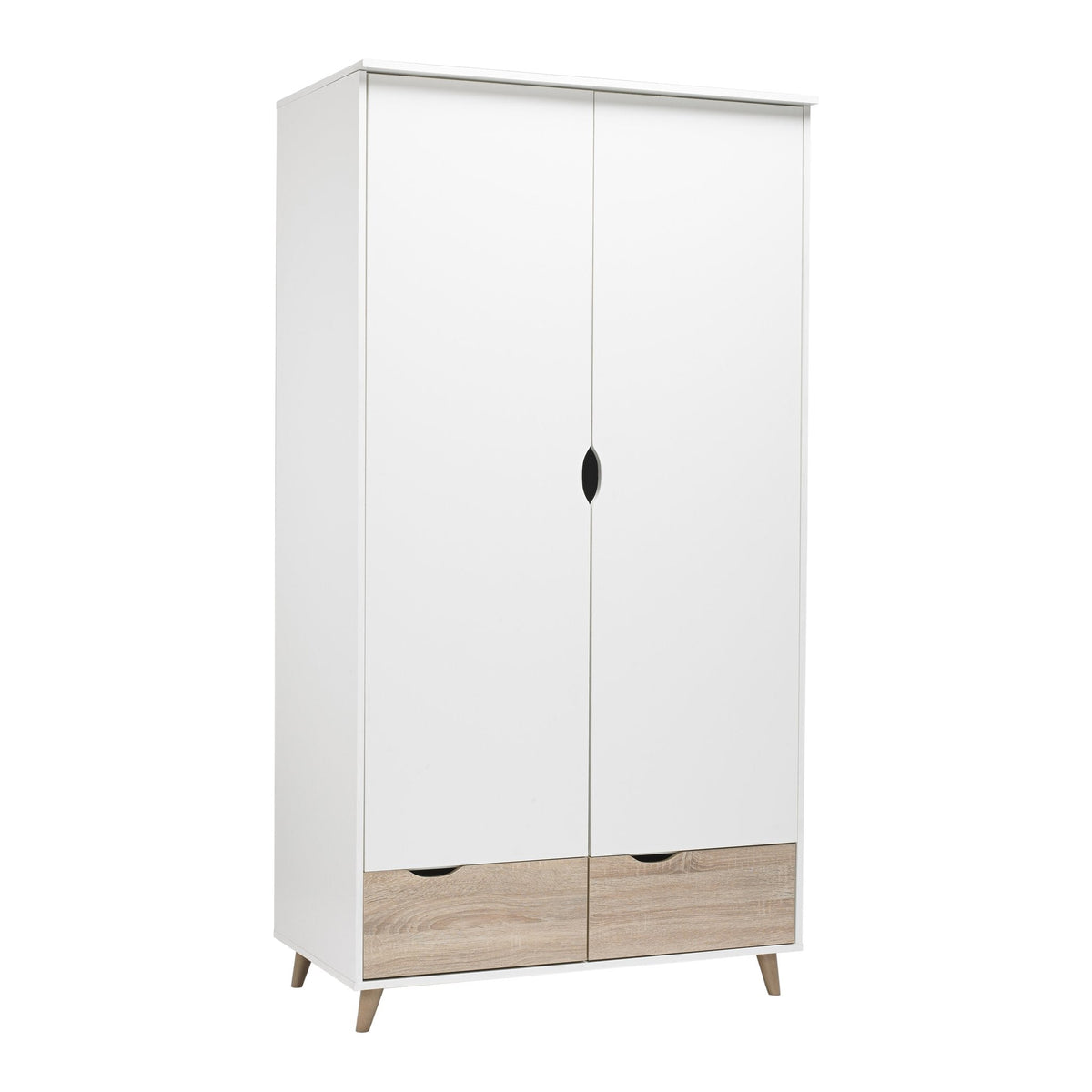 Burnham retro 2 door wardrobe in White