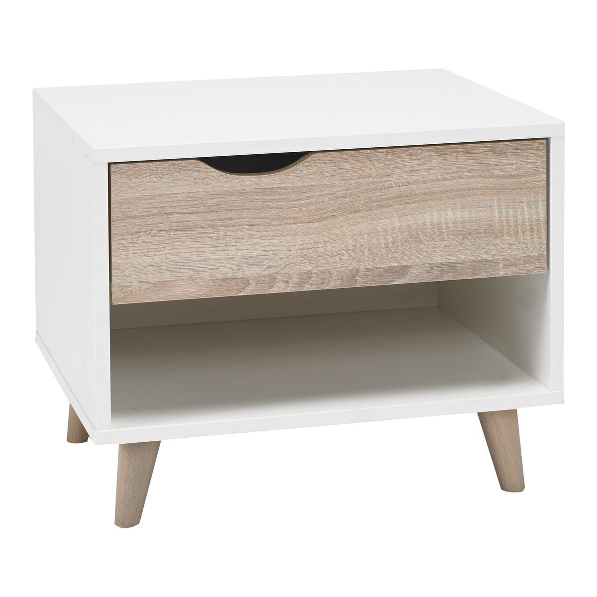 Burnham retro bedside table in White