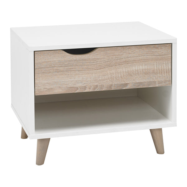 Burnham retro bedside table in White
