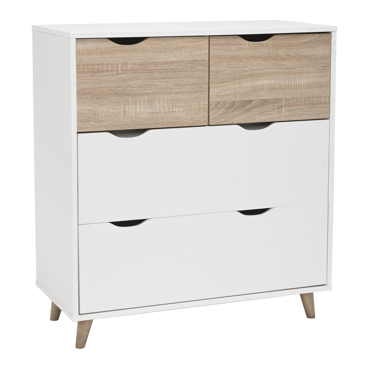 Burnham retro chest of drawers in White