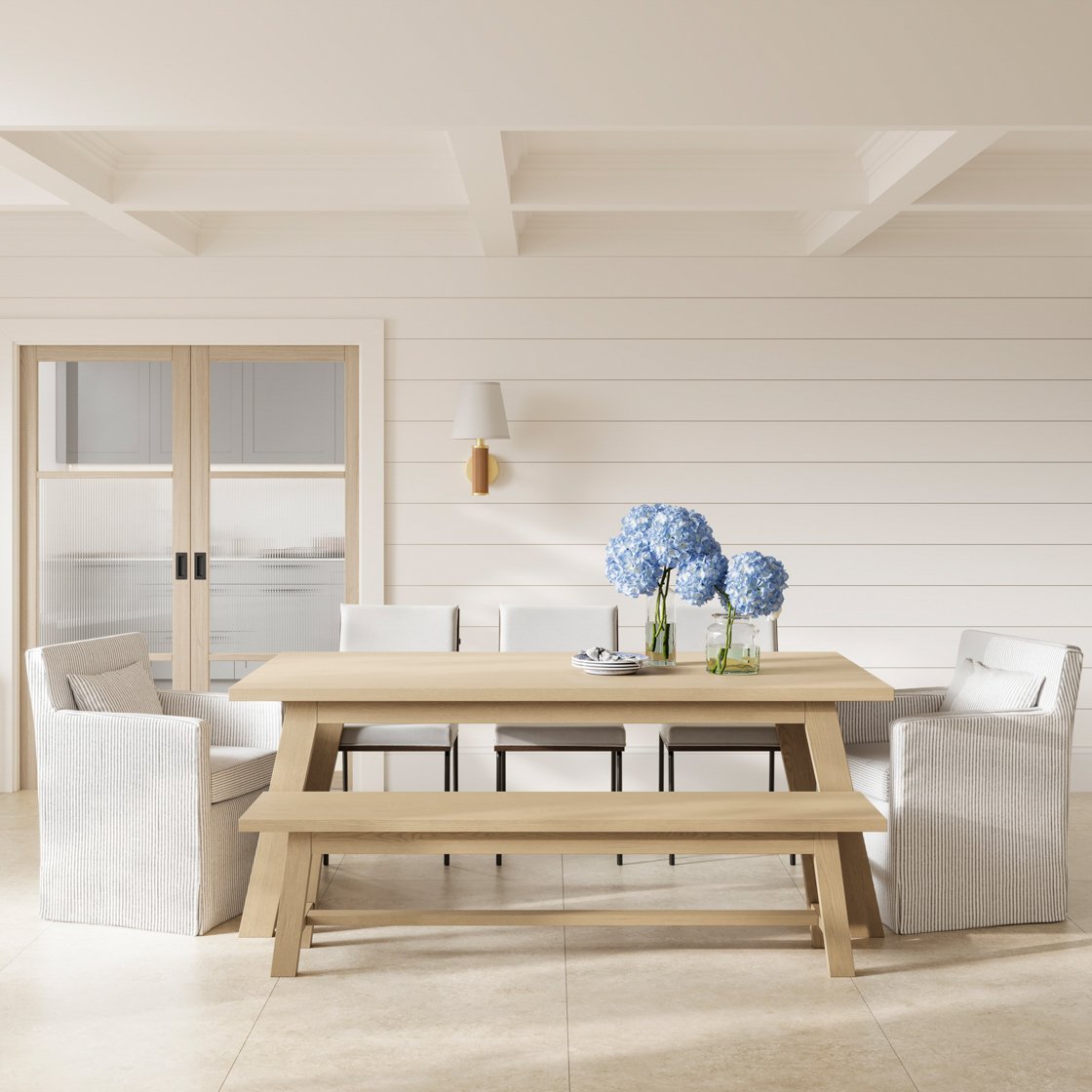 Burwash wood veneer dining table