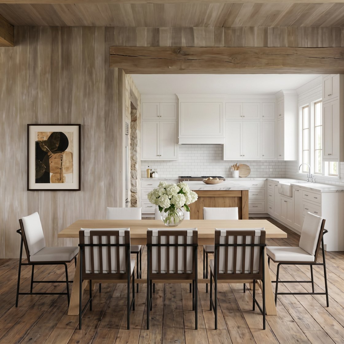 Burwash wood veneer dining table