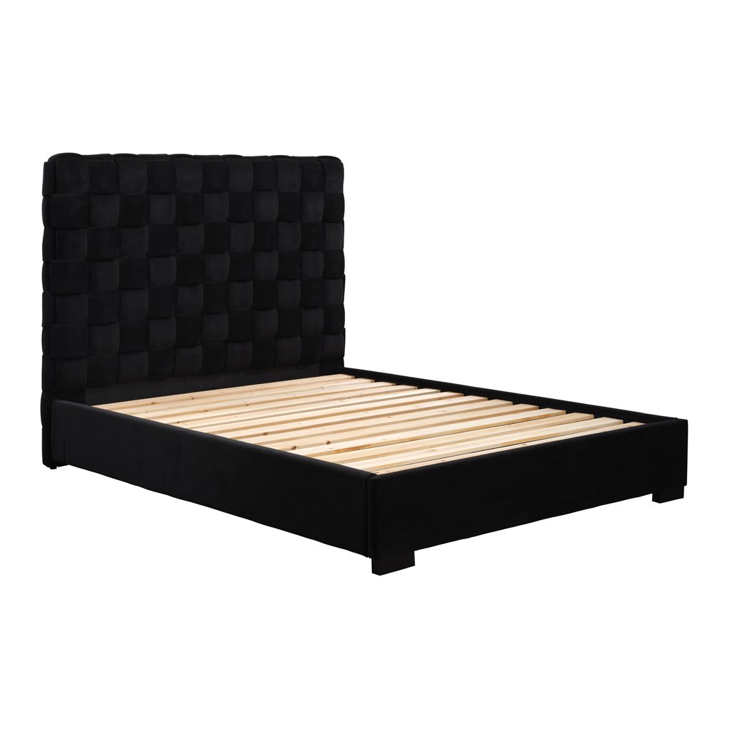 Buttermere woven velvet bed in Black Velvet