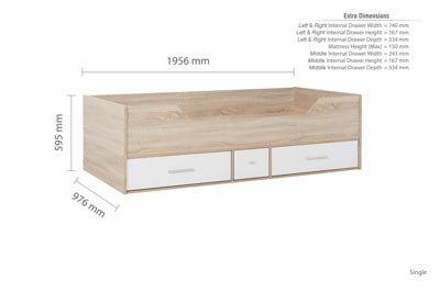 Camden Single White and Oak Wooden Cabin Bed - Millie & Jones